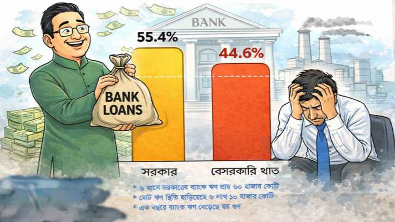 বিশাল অঙ্কের ঋণের লক্ষ্যমাত্রা বেসরকারি বিনিয়োগকে বাধাগ্রস্ত করবে
